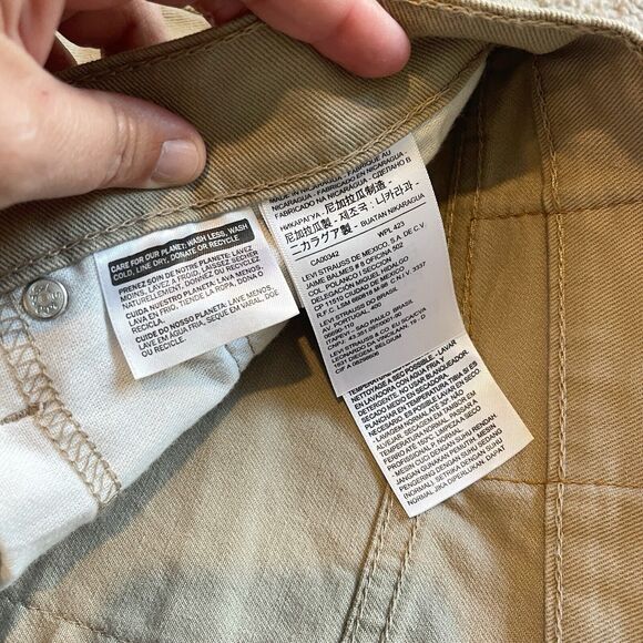 Levis 511 Pants Mens 36x32 Tan Utility Khaki Work Red Tab Straight - Picture 7 of 11